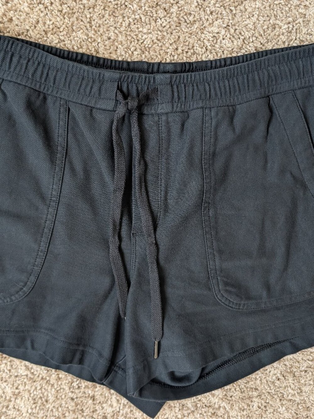 Casual, soft faded black lounge shorts